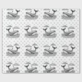 Walvis en Sterren Patroon Kinder Gepersonaliseerde Cadeaupapier (Vlak)