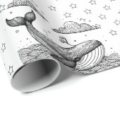 Walvis en Sterren Patroon Kinder Gepersonaliseerde Cadeaupapier (Rol Hoek)