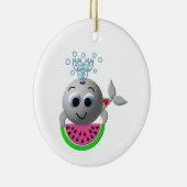 Walvis en watermeloen keramisch ornament (Rechts)