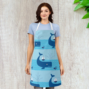 Walvis en zeilboot Oceaans blauw zee Schort