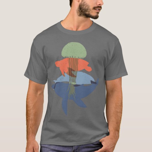 Walvis en zijn vrienden Dolphinurtle en vriend T-shirt (Voorkant)