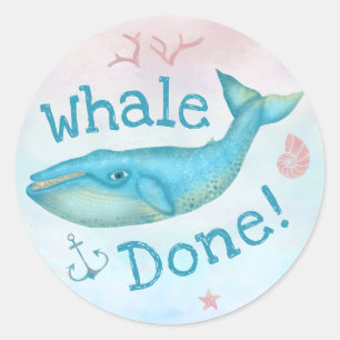 Walvis gedaan leraren school beloning nautische st ronde sticker