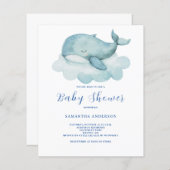walvis genderneutraal budget Baby shower uitnodigi (Voorkant / Achterkant)