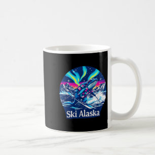 Walvis genietend van skiën in Alaska avontuur Koffiemok