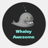 Walvis geweldig grappige walvis woordspeling ontwe ronde sticker (Voorkant)