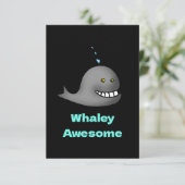 Walvis geweldig leuk walvis woordspeling ontwerp bedankkaart (Staand voorkant)