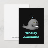 Walvis geweldig leuk walvis woordspeling ontwerp bedankkaart (Voorkant / Achterkant)
