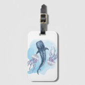 Walvis Haai. Aquarel Bagagelabel (Voorkant (verticaal))