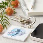 Walvis Haai. Aquarel Sleutelhanger (Voorkant Rechts)