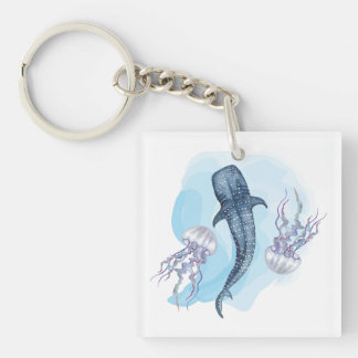 Walvis Haai. Aquarel Sleutelhanger