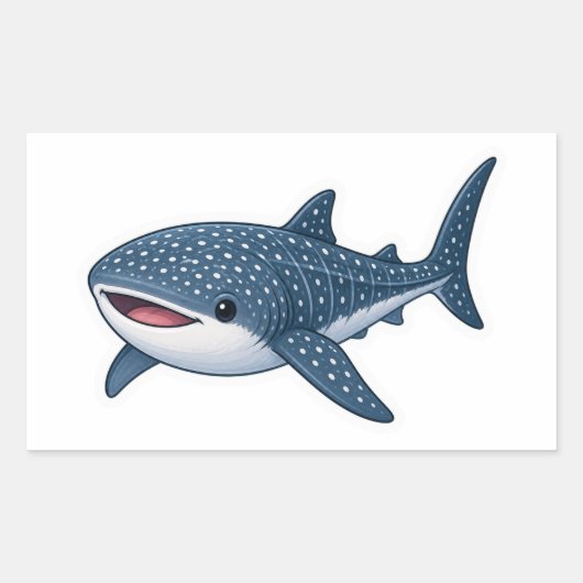 Walvis Haai Oceaan Mariene Kunst Ontwerp Sticker (Voorkant)