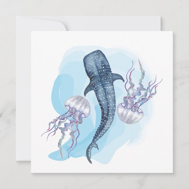 Walvis Haai. Waterverf (Voorkant)