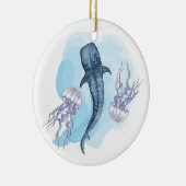 Walvis Haai. Waterverf Keramisch Ornament (Rechts)