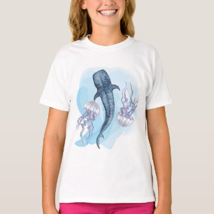 Walvis Haai. Waterverf T-shirt
