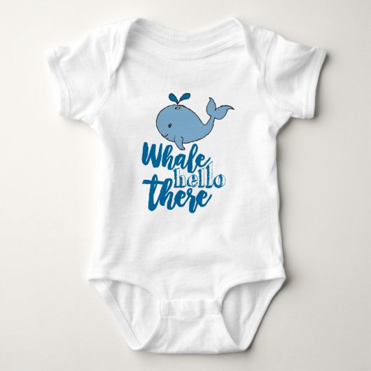 Walvis Hallo Daar Walvis Cartoon Mooie Baby Walvis Romper (Voorkant)