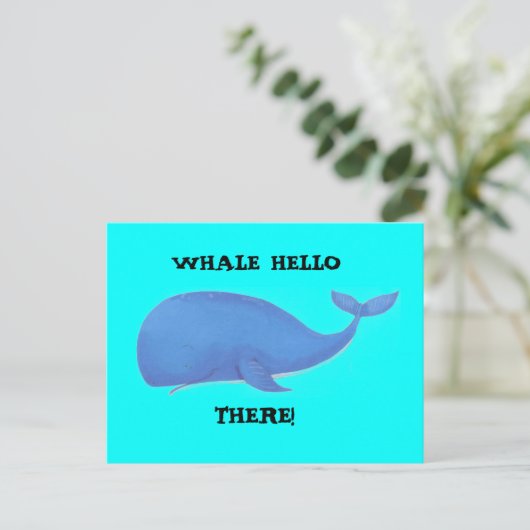 walvis, HALLO, ER! Briefkaart (Staand voorkant)