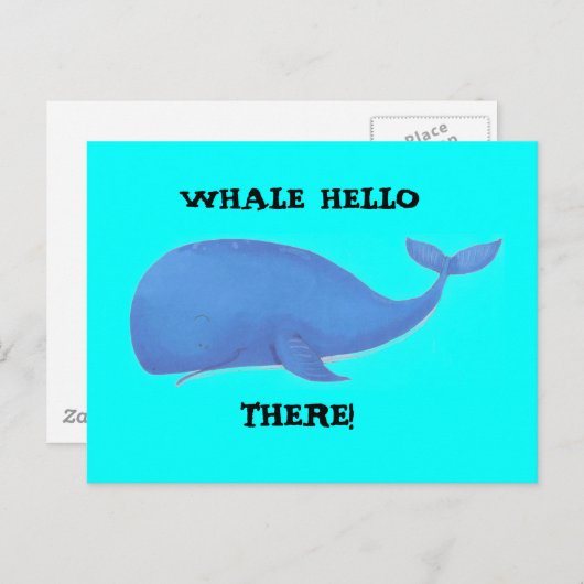 walvis, HALLO, ER! Briefkaart (Voorkant / Achterkant)