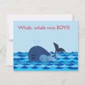 Walvis Het is een Baby shower met twee stralen Kaart (Voorkant)