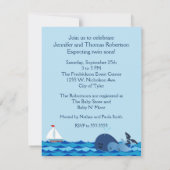 Walvis Het is een Baby shower met twee stralen Kaart (Achterkant)