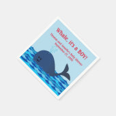 Walvis, het is een jongen Baby shower servetten (Hoek)