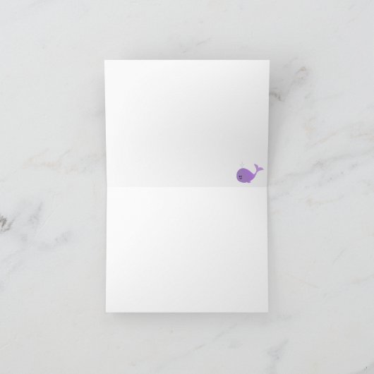 Walvis Het is een meisje Baby shower dank je kaart (Binnen)