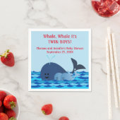 Walvis, het is een tweeling jongens Baby shower se Servet (Insitu)