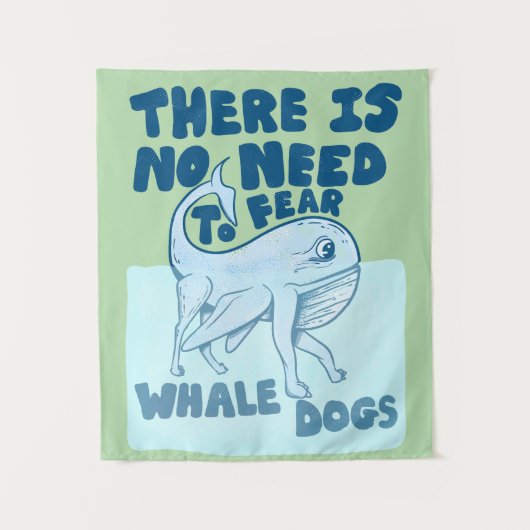 Walvis Hond grappig wezen Wandkleed (Voorkant)