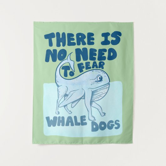 Walvis Hond grappig wezen Wandkleed (Voorkant)