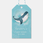 Walvis Illustratie Zee Baby shower Cadeaulabel (Voorkant)