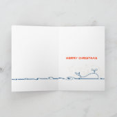 Walvis in de blauwe oceaan met liefdeshart feestdagen kaart (Binnen)