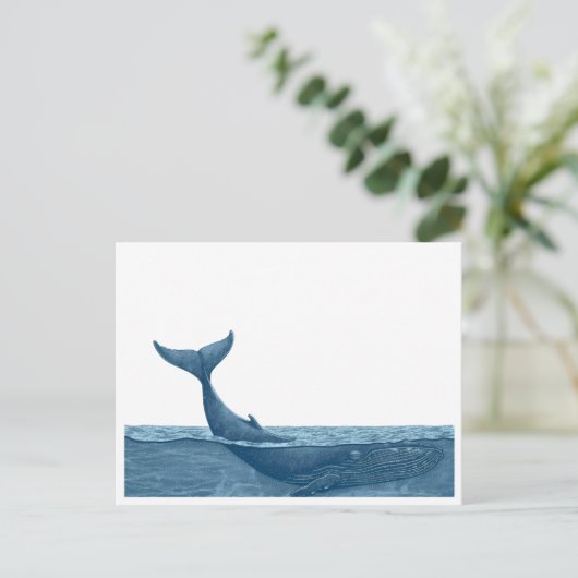 walvis in de oceaan briefkaart (Staand voorkant)