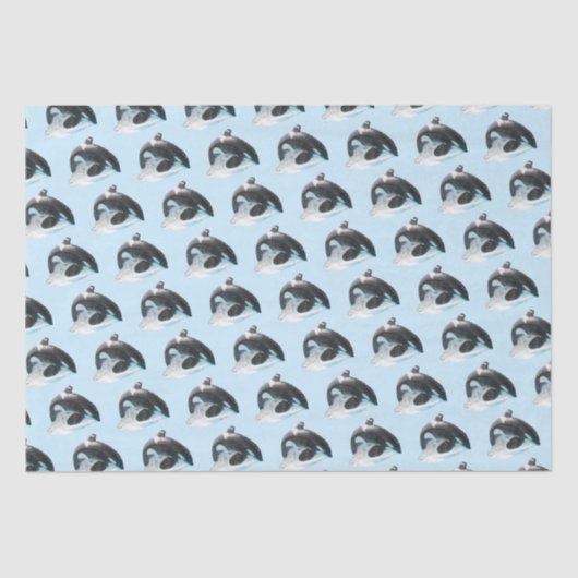 Walvis in de oceaan Weefselpapier Tissuepapier (Voorkant)