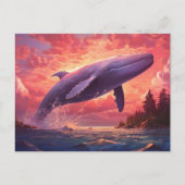 Walvis in de pastellucht Klein Briefkaart (Voorkant)