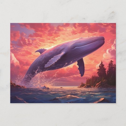 Walvis in de pastellucht Klein Briefkaart (Voorkant)