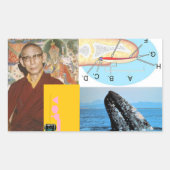 Walvis in de spijker rechthoekige sticker (Voorkant)