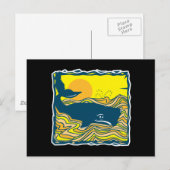 walvis in het ontwerp van de zonsondergang briefkaart (Voorkant / Achterkant)