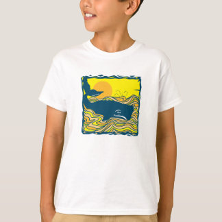 walvis in het zonneontwerp t-shirt