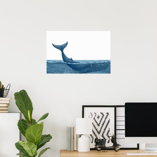 Walvis in kleine oceaan poster (Thuiskantoor)