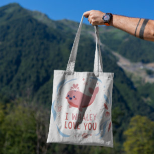 walvis in Love Cute Animal Canvas tas