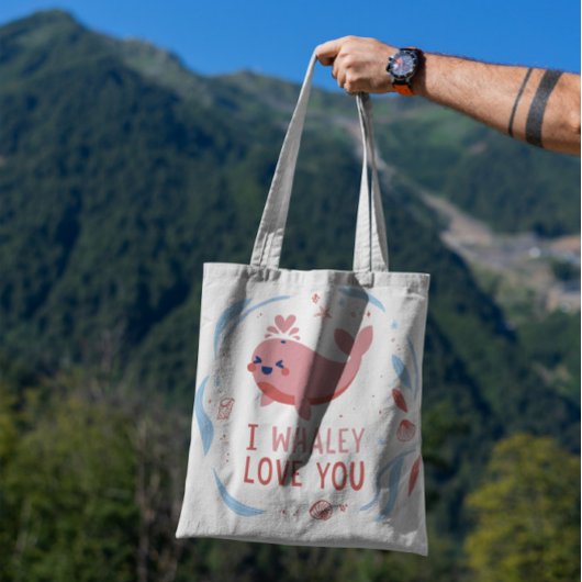walvis in Love Cute Animal Canvas tas