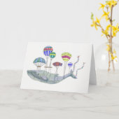 Walvis in vlucht kaart (Gele Bloem)