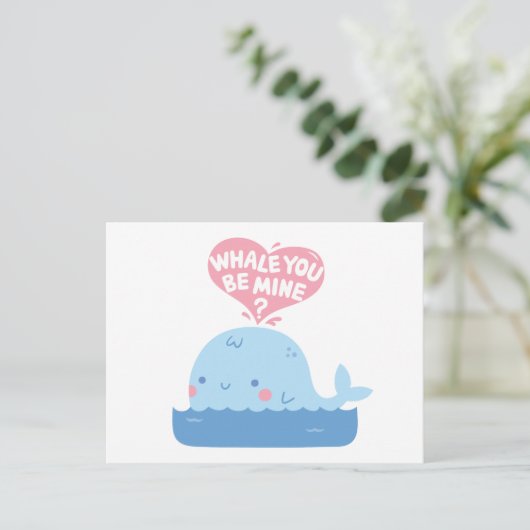 Walvis je bent een mijnliefdesbekentenis briefkaart (Staand voorkant)