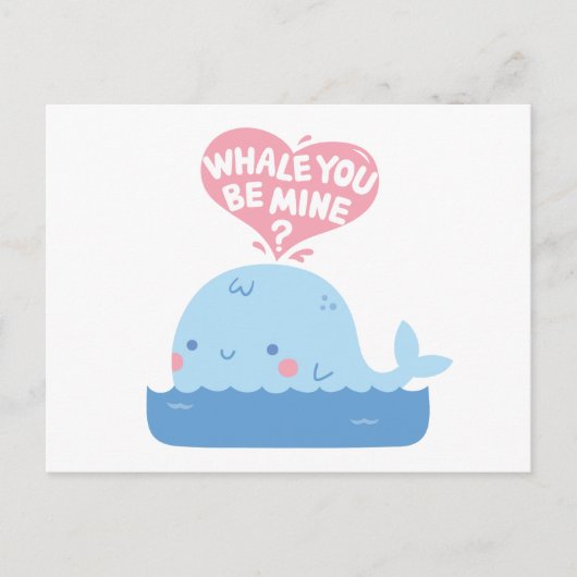 Walvis je bent een mijnliefdesbekentenis briefkaart (Voorkant)