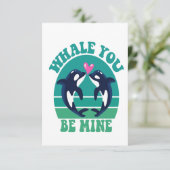 walvis je bent mijn grappige orca Couple Valentijn Bedankkaart (Staand voorkant)