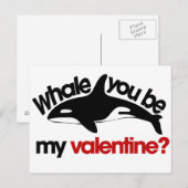 Walvis jij bent mijn Valentijn Feestdagenkaart (Voorkant / Achterkant)