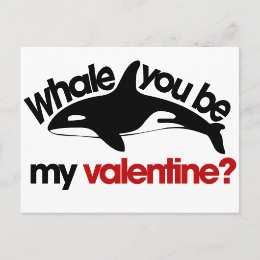 Walvis jij bent mijn Valentijn Feestdagenkaart (Voorkant)