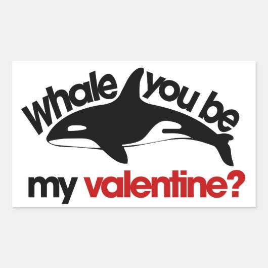 Walvis jij bent mijn Valentijn Rechthoekige Sticker (Voorkant)