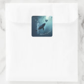Walvis, jij bent mijn valentijn vierkante sticker (Tas)