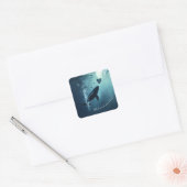 Walvis, jij bent mijn valentijn vierkante sticker (Envelop)