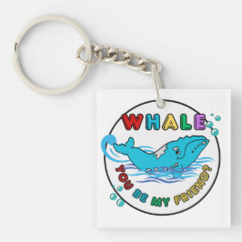 Walvis jij bent mijn vriend Blue Bubble bultrug wa Sleutelhanger